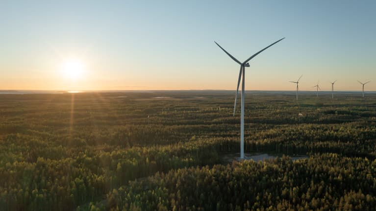 OX2 Metsälamminkankaan tuulipuisto Vaalassa. 