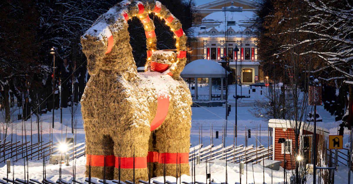 Gävlen olkipukki selvisi aattoon asti – tihutöiltä säästyttiin joulun alla | Uutisia lyhyesti