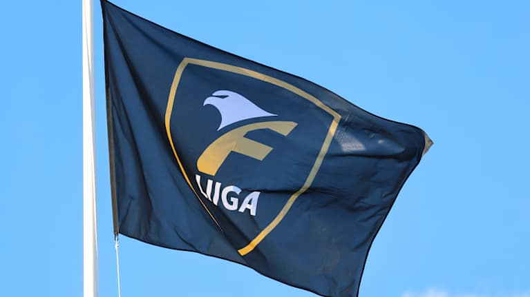 F-liigan logo lipussa.