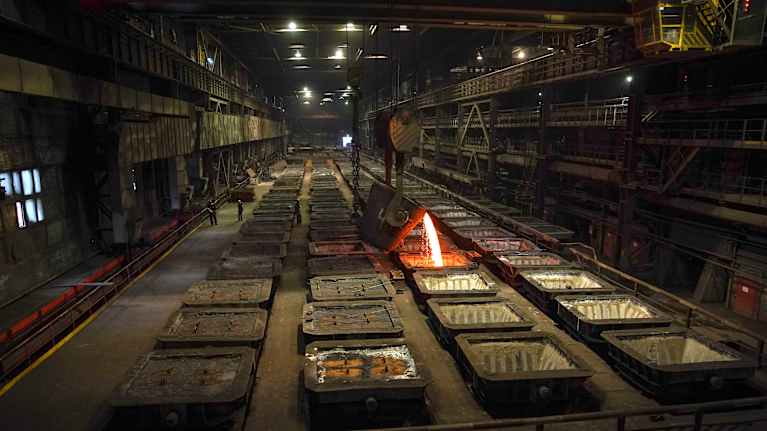 Nikkelisulattamo Norilskissa Venäjällä.