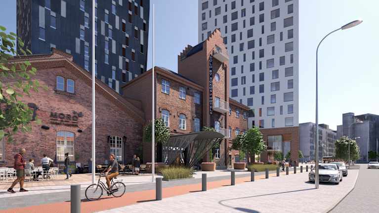 Tornitaloja rautatieaseman kupeessa, havainnekuva.