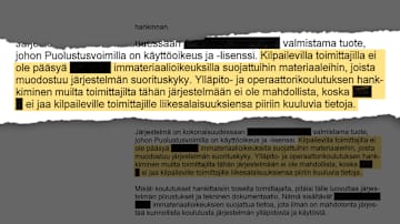 Puolustusvoimien logistiikkakeskuksen hankintapäätöksen sivu.