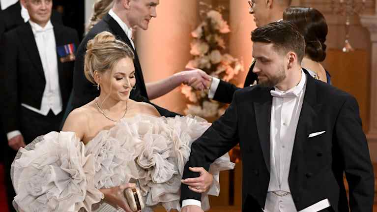 Salibandymestari Nico Salo Linnan juhlissa.