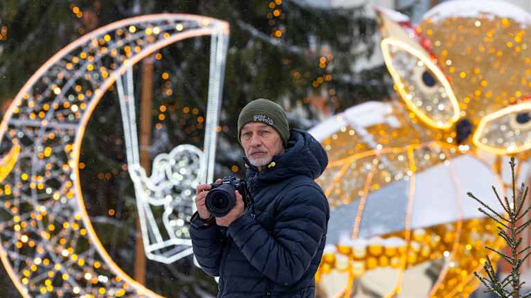 Wille Markkanen torilla.