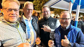 Sami Virmanen (oik.), Waltteri Virmanen, Jarmo Virtanen ja Jussi Markkanen tulivat katsomaan Málaga CF:n ottelua. 