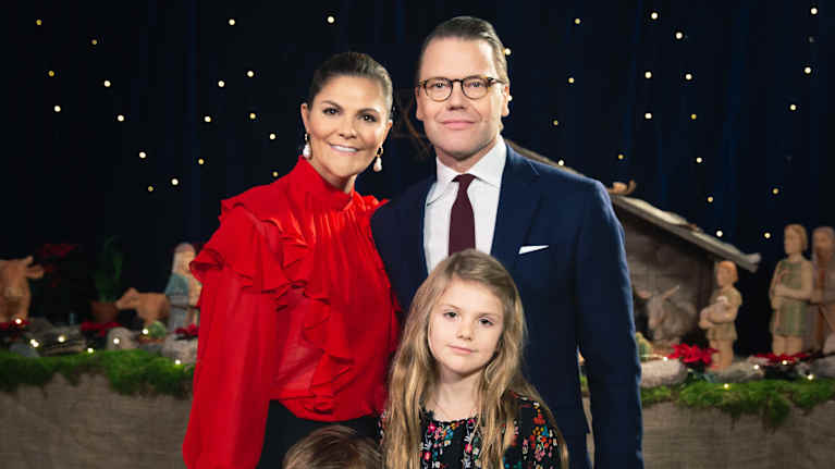 Ruotsin kuninkaallisten joulukortti vuodelta 2019.