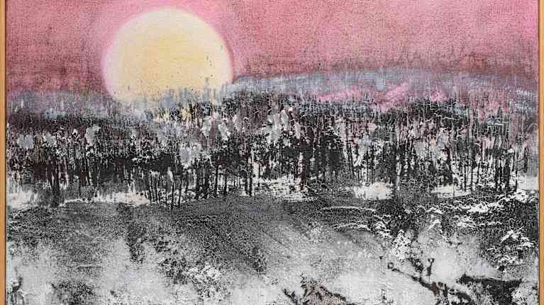 Sudet ulvovat kuuta maalauksessa.