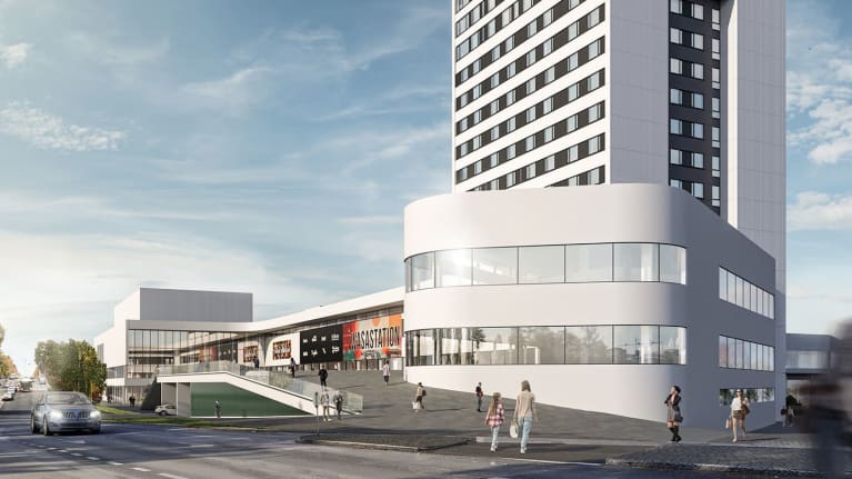 Havainnekuva Vaasan suunnitellusta Wasa stationista