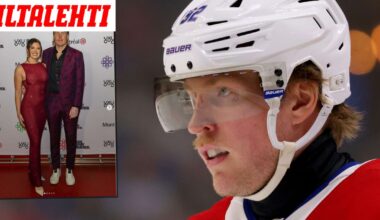Patrik Laine sai vaimonsa kanssa palkinnon – Läpikuultava mekko loksautti leuat