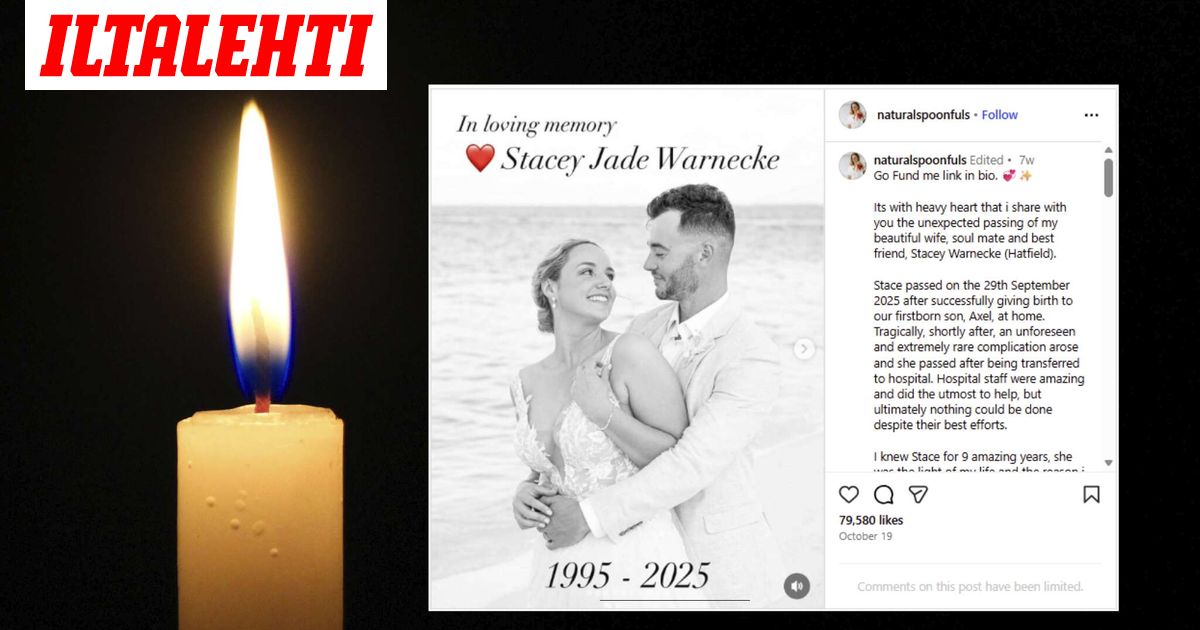 Synnytyksessä kuolleen Stacey Warnecken, 30, kuolinsyy on selvillä