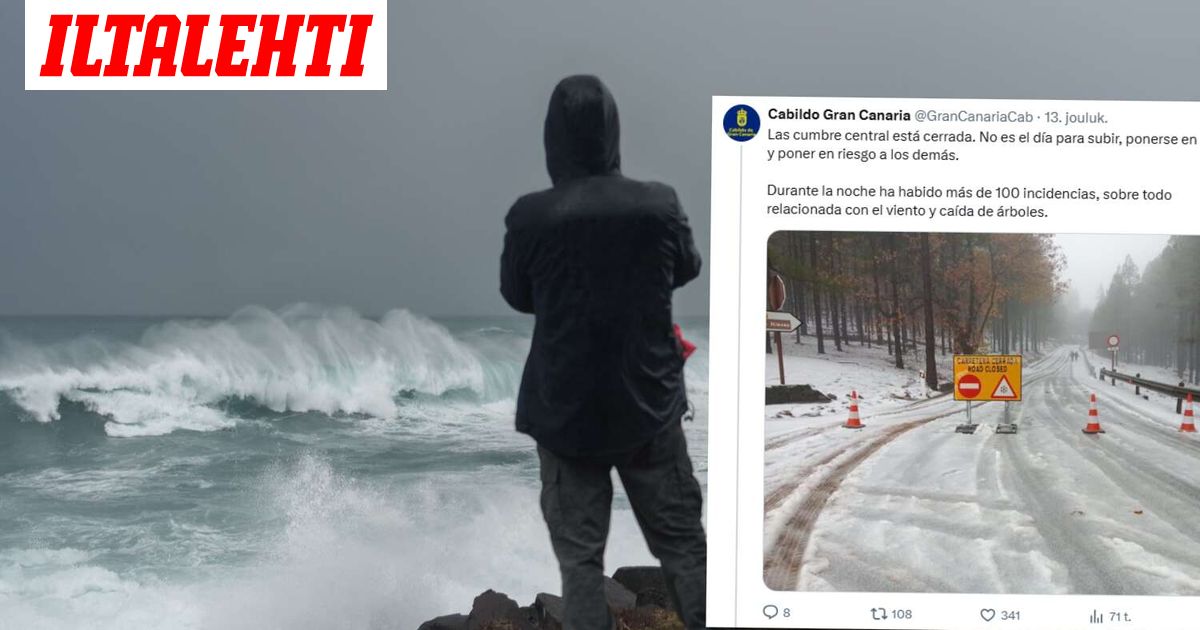 Talvisää sekoitti Kanarian: Teneriffalla 1,5 metriä lunta