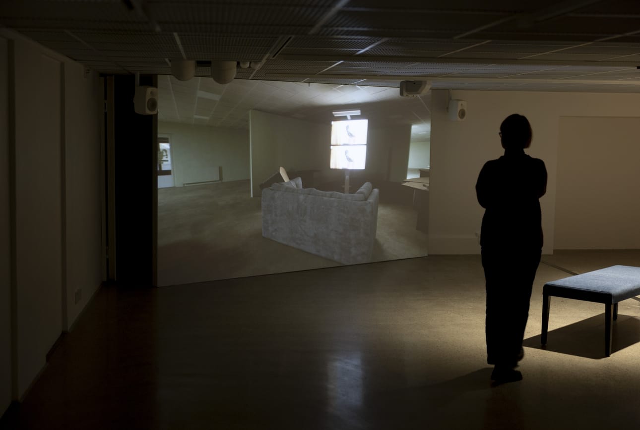 Jaakko Pietiläisen videoteoksessa Sentences kamera hyppää seinien ja kattojen läpi, ja tilat nähdään näkökulmahenkilön silmin. Tällainen ilmaisu on tuttua videopeleistä. Kuraattori Saara Karhunen kertoo, että Kiasman kokoelmanäyttelyssä ihmiset nauliintuivat tämän teoksen ääreen.