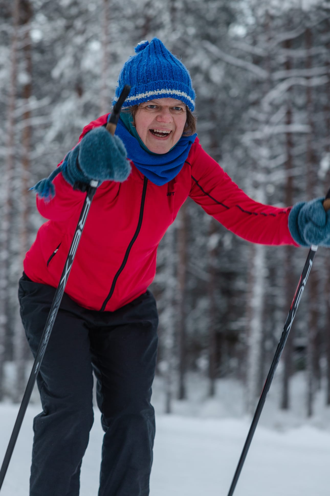 Talvista tekemistä rakastava Erika Benke opiskelee parhaillaan Kittilässä luonto-ohjaajaksi.