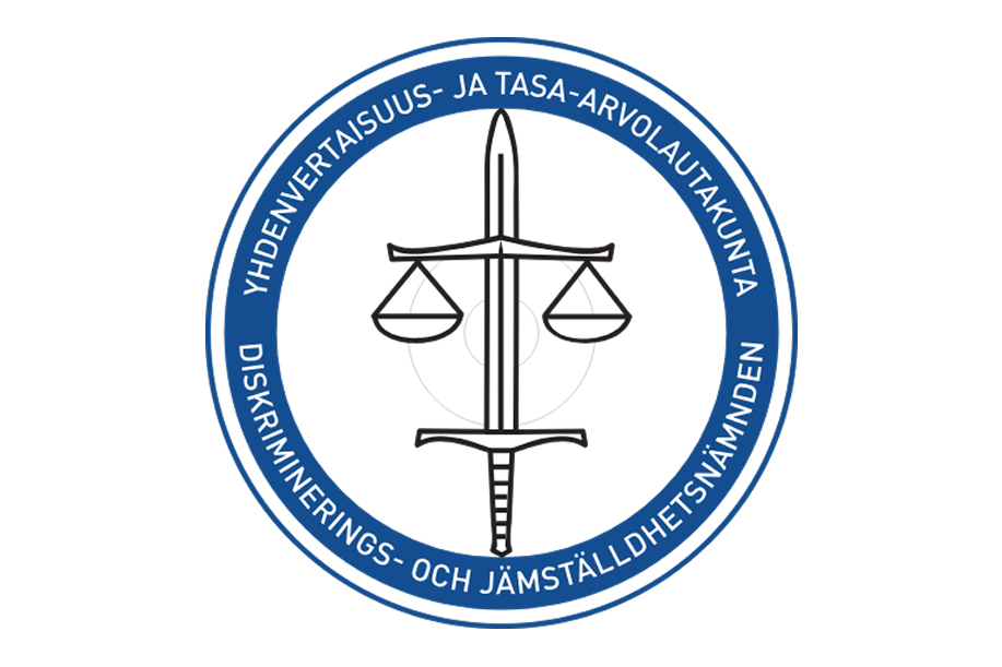 Yhdenvertaisuus- ja tasa-arvolautakunta logo valkoista taustaa vasten.