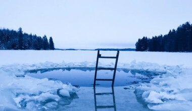 Avanto, jäätä, tikapuut