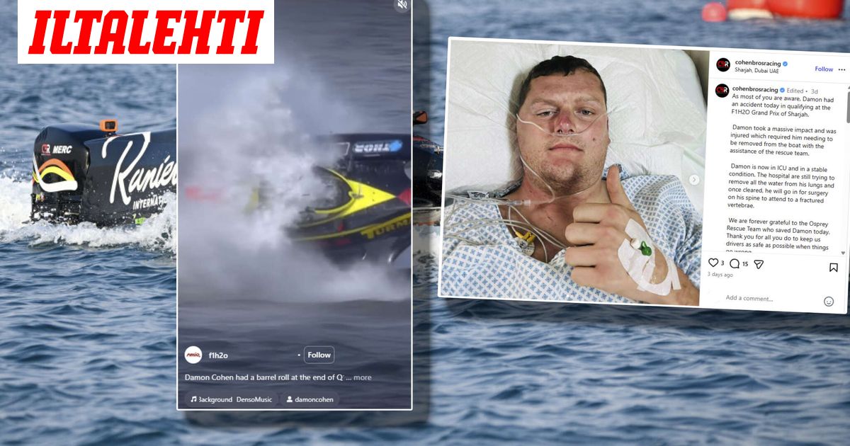 Karmea onnettomuus F1-veneissä – Kuljettajan vammoista huolestuttavia tietoja