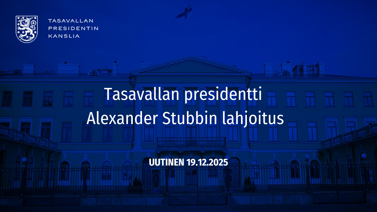 Tasavallan presidentti Alexander Stubbin lahjoitus
