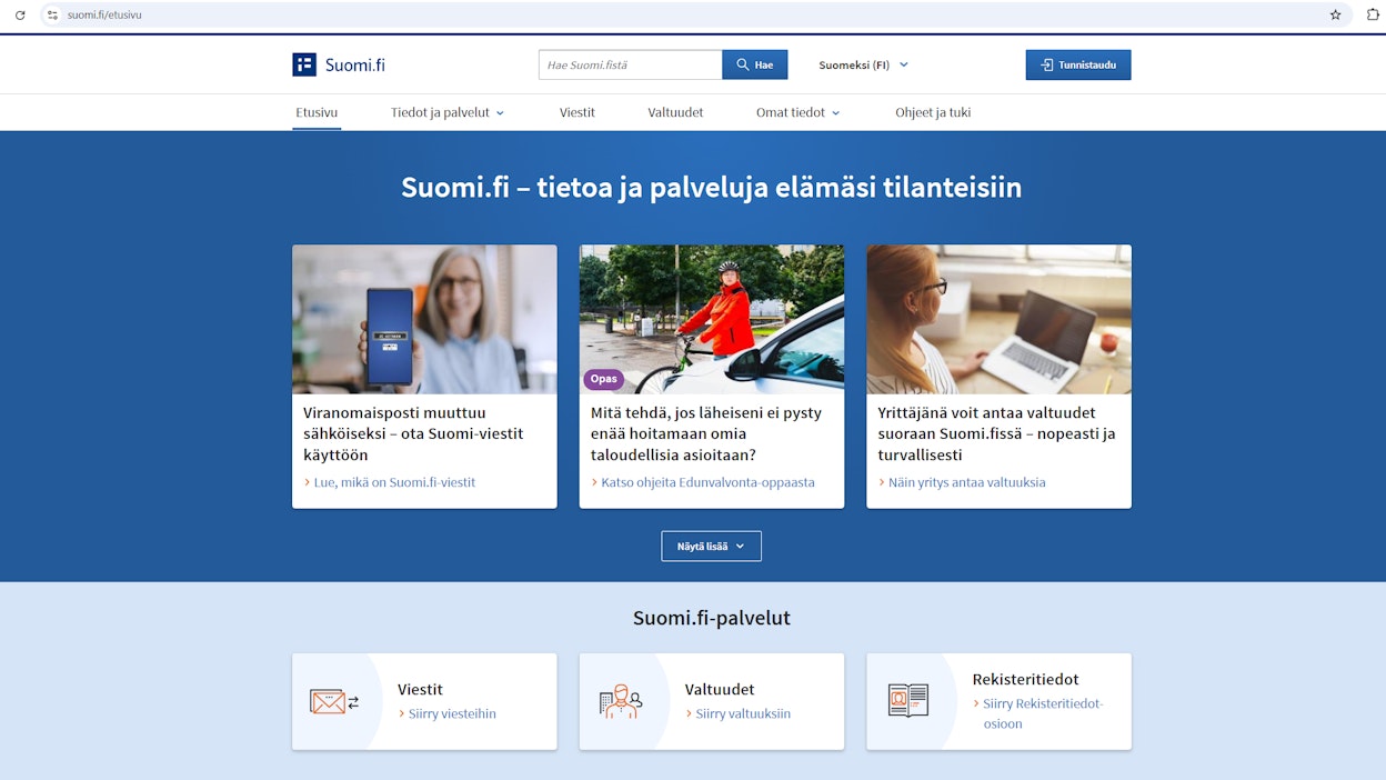 Ensi vuoden alussa valtaosa viranomaispostista tulee Suomi.fi-viesteinä.