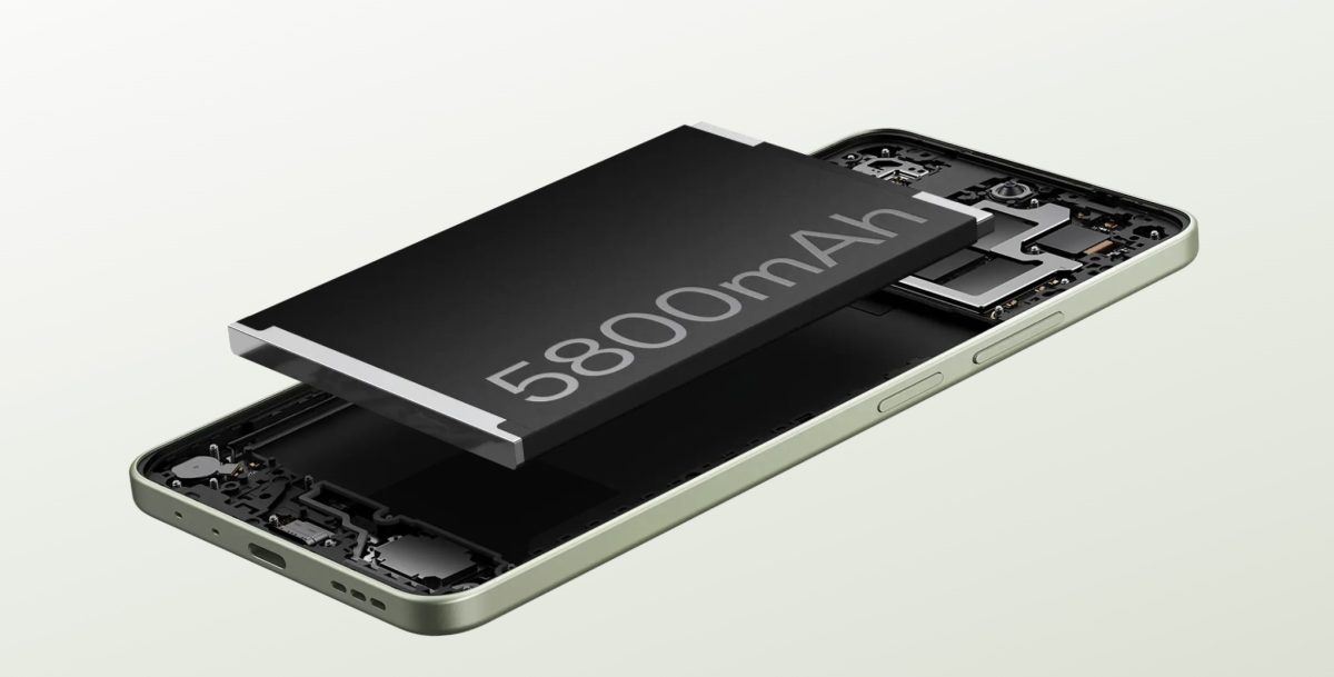 Pitkän akunkeston OPPO A5 Pro 5G:ssä mahdollistaa suuri 5 800 milliampeeritunnin akku.