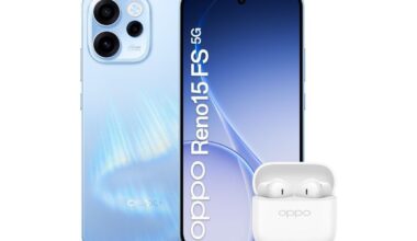 Oppo Reno15 FS 5G verkkokaupasta paljastuneessa kuvassa.
