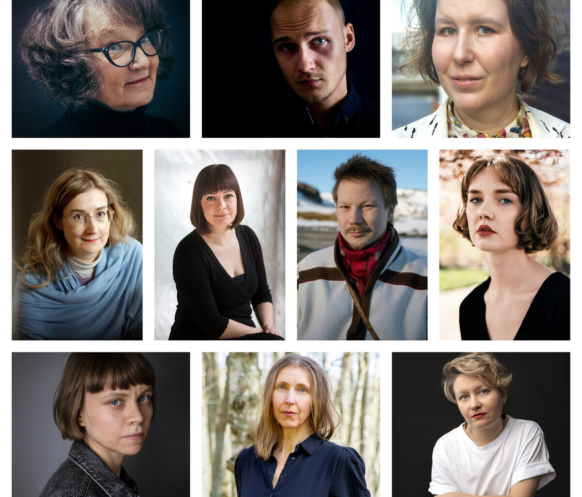 Vuoden 2026 Runeberg-ehdokkaat ovat  Monika Fagerholm (vas. ylh.), Erkka Filander, Anni Mäentie, Emmi Itäranta (vas. keskellä), Sanna Karlström, Niillas Holmberg, Kaisa Vahteristo, Maaria Niskavaara (vas. alh.), Anna Möller-Sibelius ja Susanna Hast.