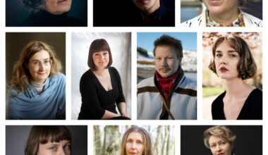 Vuoden 2026 Runeberg-ehdokkaat ovat  Monika Fagerholm (vas. ylh.), Erkka Filander, Anni Mäentie, Emmi Itäranta (vas. keskellä), Sanna Karlström, Niillas Holmberg, Kaisa Vahteristo, Maaria Niskavaara (vas. alh.), Anna Möller-Sibelius ja Susanna Hast.