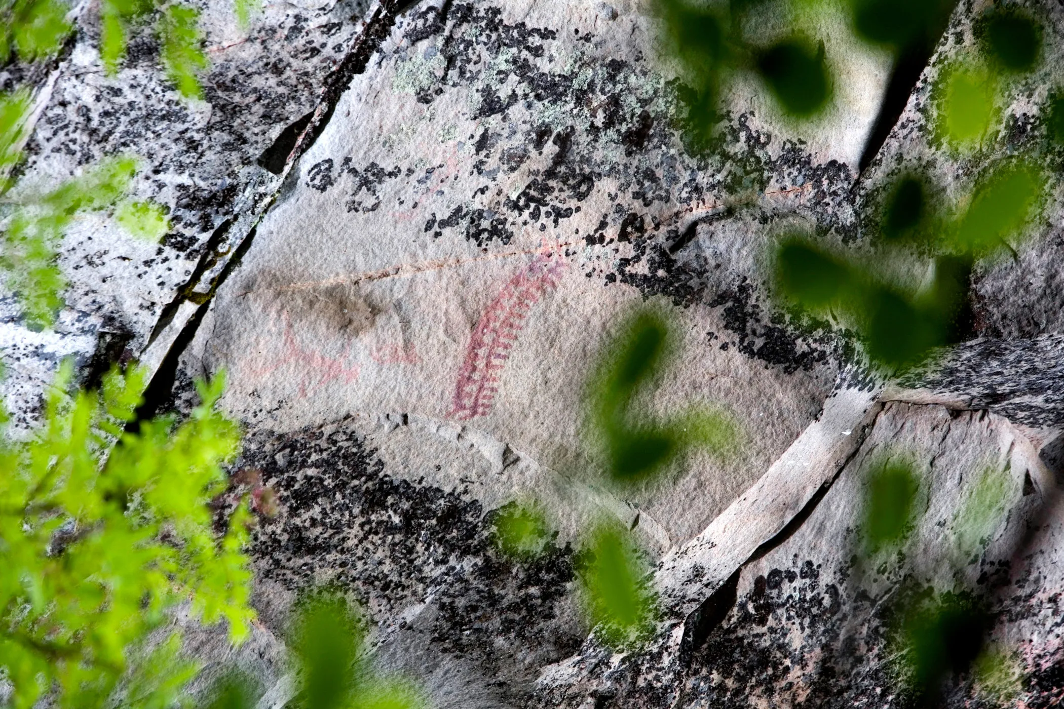 Laukaan Saraakalliossa on nähtävissä kaksoisvenekuva.