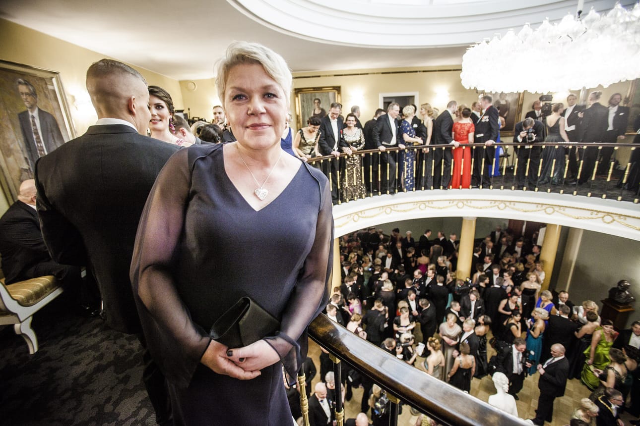 Vuoden urheilija 1990 Päivi Alafrantti Linnan juhlissa vuonna 2014.