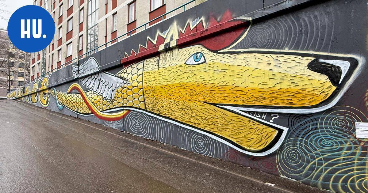 Onko tässä uusi "Angry Birds"? - 45 metriä pitkä muraali ihastuttaa Itä-Pasilassa | Paikalliset