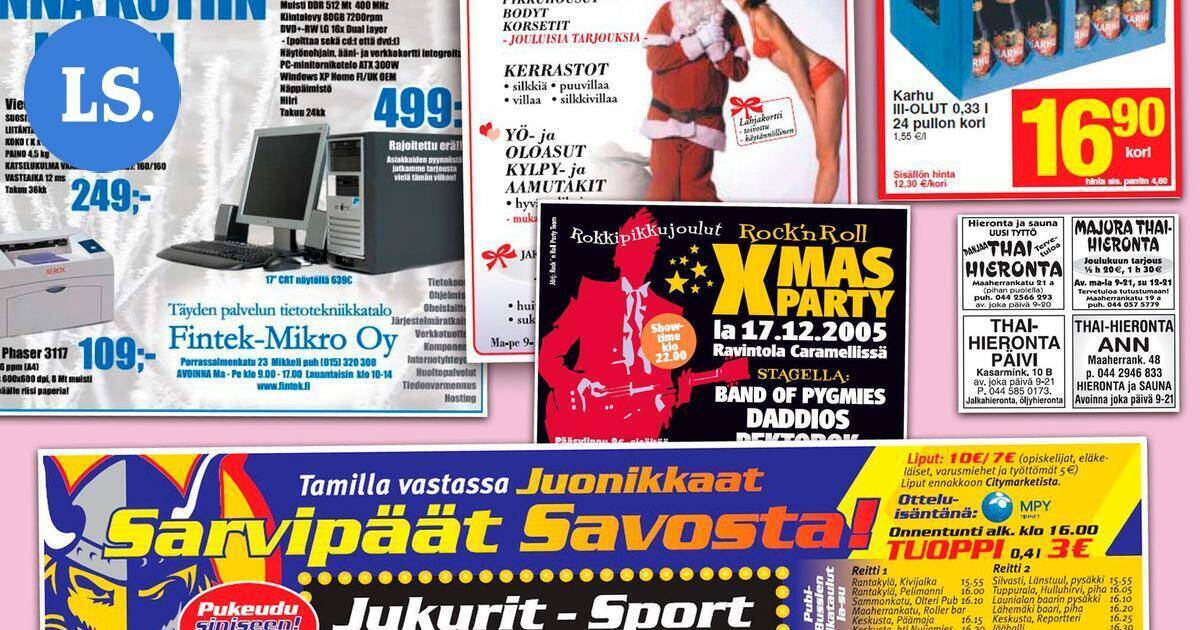 Muistatko? | Tältä näytti Mikkeli mainoksissa 20 vuotta sitten, kun kännykät vielä piippasivat ja kaljakorit kilisivät | Paikalliset