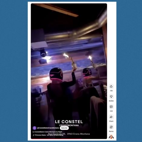 Le Constellation -yökerhon Youtubessa julkaistussa mainosvideossa näkyy sädesuihkulla varustettuja pulloja.