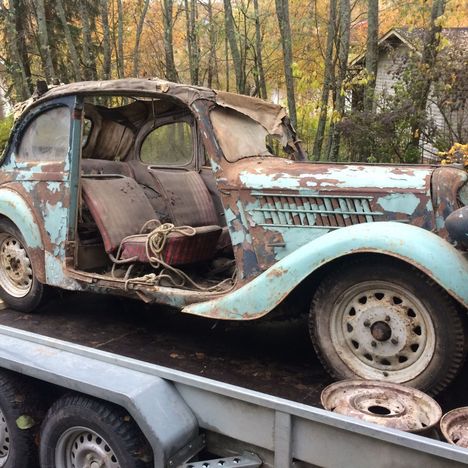 Tältä näytti Suomen vanhin Skoda ennen kuin Kari ryhtyi sitä kunnostamaan.