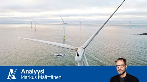 Merituulivoiman tuotanto kasvaa nopeasti. Kuva on Reposaaren tuulipuistosta vuodelta 2020.