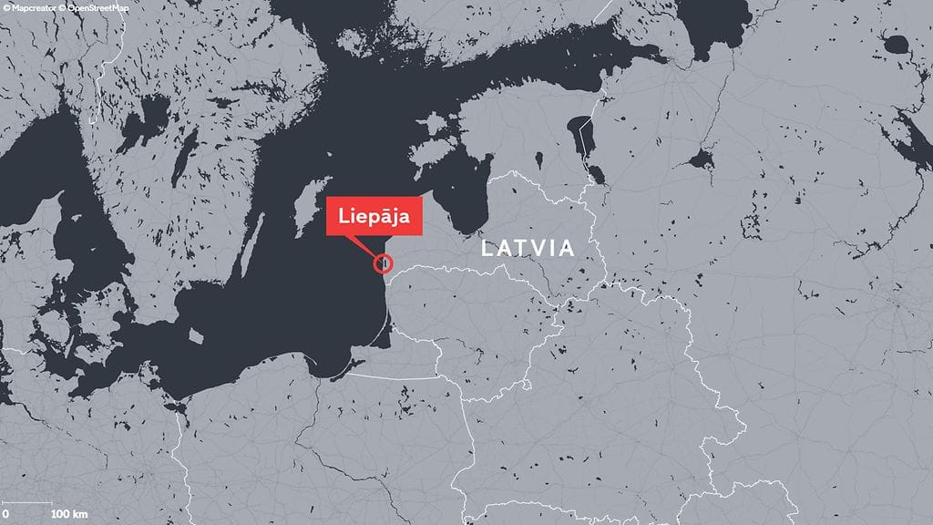Kaapelirikon kerrotaan tapahtuneen Liepājan satamakaupungin lähellä.