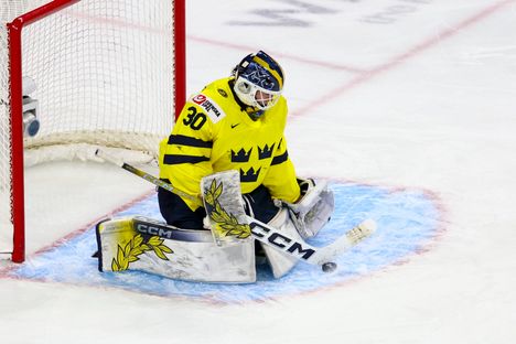 Ruotsin maalivahti torjui mallikkaasti.