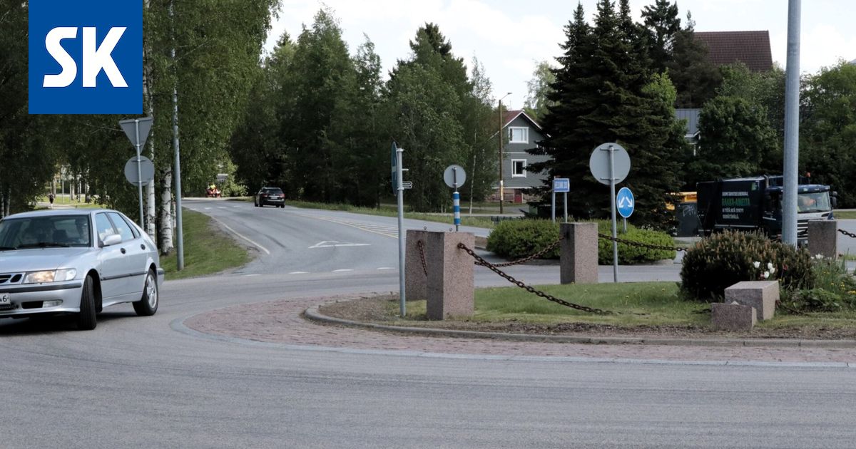 Liikenneympyrässä tapahtui kova tälli Kokemäen keskustassa