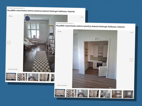 Yksi myydyistä asunnoista oli 98-neliöinen kolmio, joka on jaettu kahteen eri kokoiseen asuntoon.