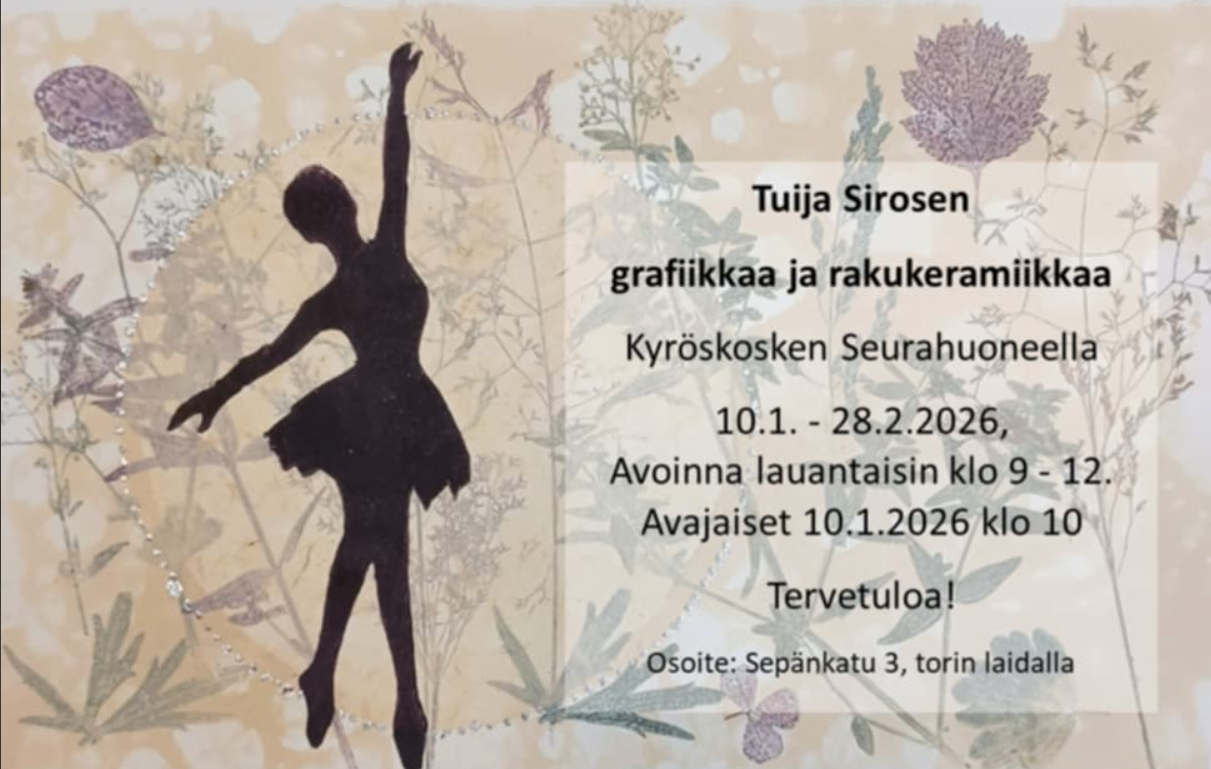 Kyröskosken Seurahuoneella avautuu lauantaina tunnetun Tuija Sirosen mielenkiintoinen taidenäyttely