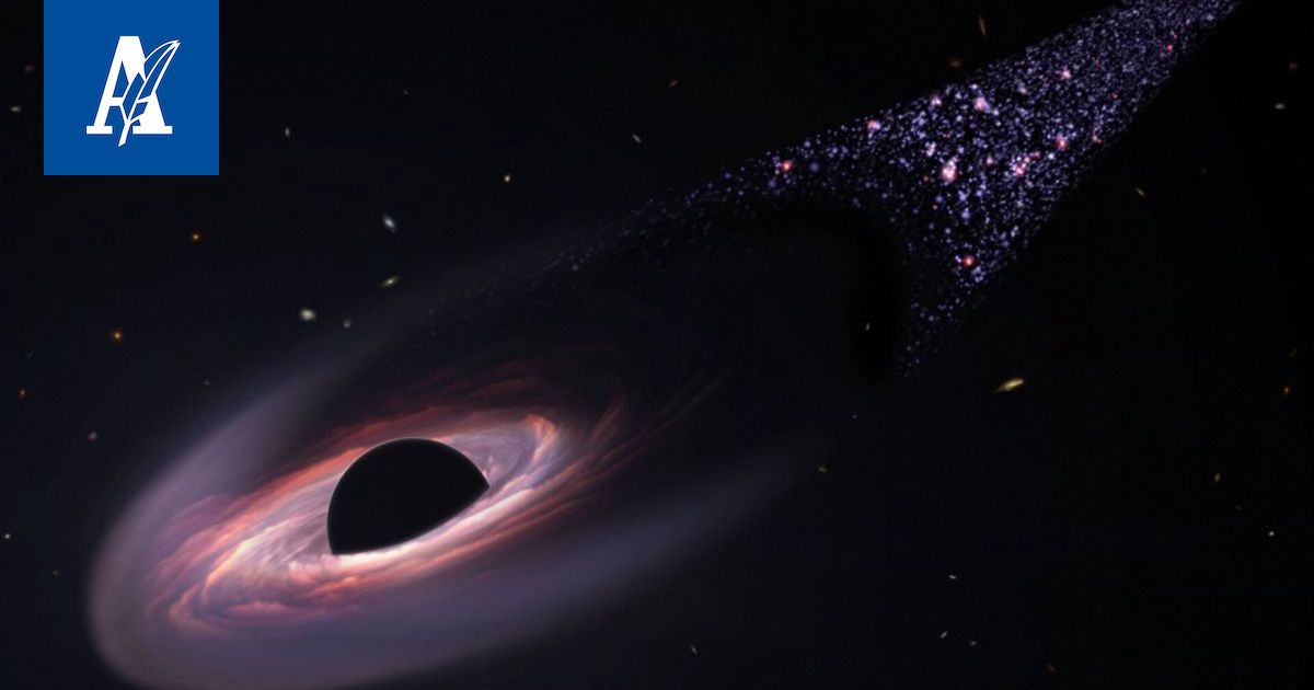 Supermassiivinen musta aukko syöksyy avaruuteen ennätysvauhdilla