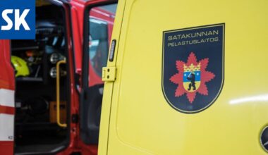 Auto ajautui ulos liukkaalta valtatieltä Huittisissa