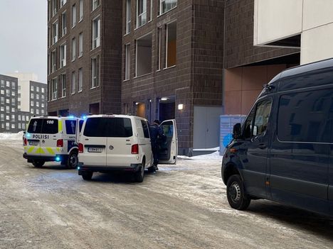 Paikalla oli useita poliisiautoja
