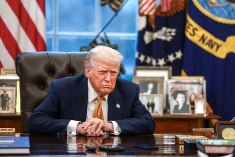 Trump kuvattiin keskiviikkona Valkoisessa talossa.