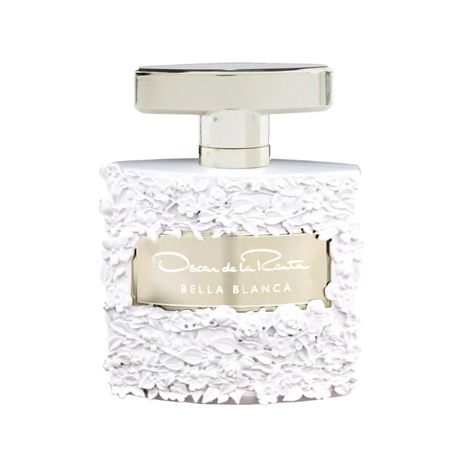 Oscar de la Rentan Bella Blancaa kuvaillaan heleäksi kukkaistuoksuksi, jossa on muun muassa päärynää ja kielonkukkaa, 63 € / 30 ml.