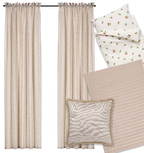 Kirjaillut tyynynpäälliset inspiroivat edelleen ja elävöittävät sohvanurkkausta. Lula-juuttimatto, jossa on musta piparkakkureuna, on varmasti kevään ehdoton suosikki.