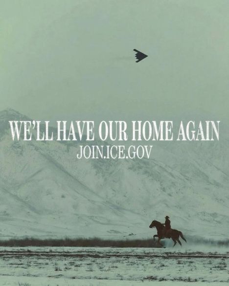 Tämä ICE:n värväysjuliste julkaistiin 10. tammikuuta Valkoisen talon ja DHS:n sosiaalisen median tileillä.