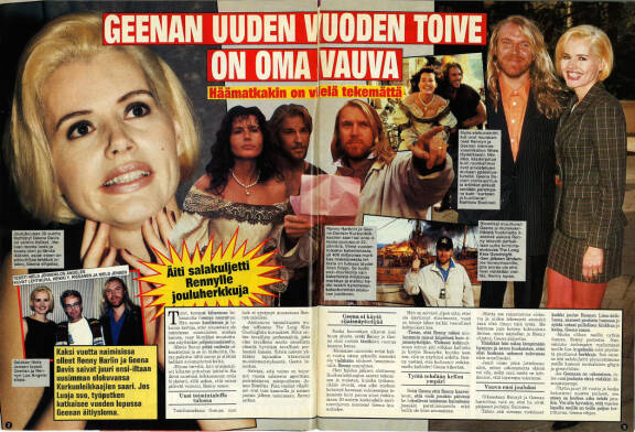 Renny ja Geena olivat ysärillä suomalaislehtien lempiaiheita.