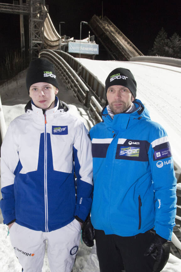 Mico ja Janne Ahonen kuvattuna Lahdessa 2019.