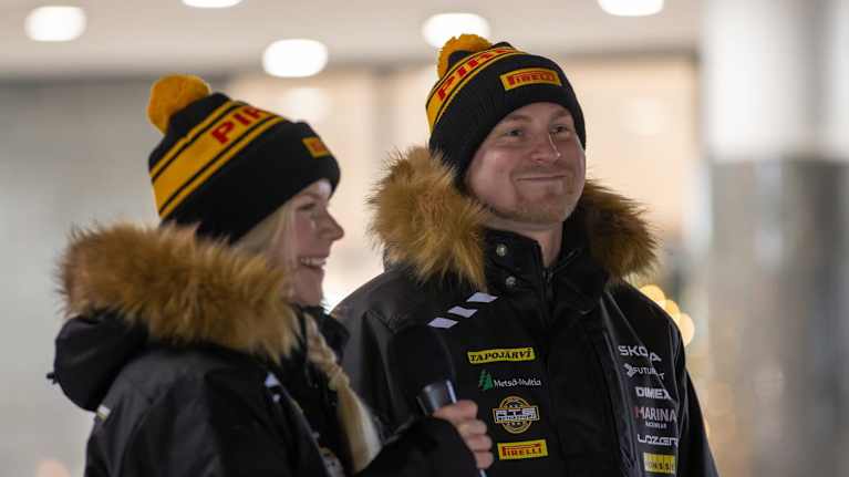 Enni Mälkönen ja Esapekka Lappi Tunturirallissa 2025.