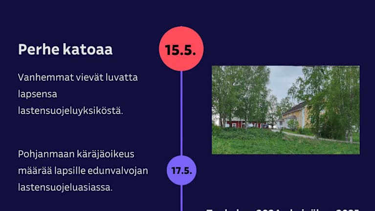 Grafiikka Karfin perheen vaiheista.