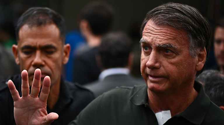 Brasilian entinen presidentti Jair Bolsonaro kävi sairaalahoidossa syyskuussa 2025.